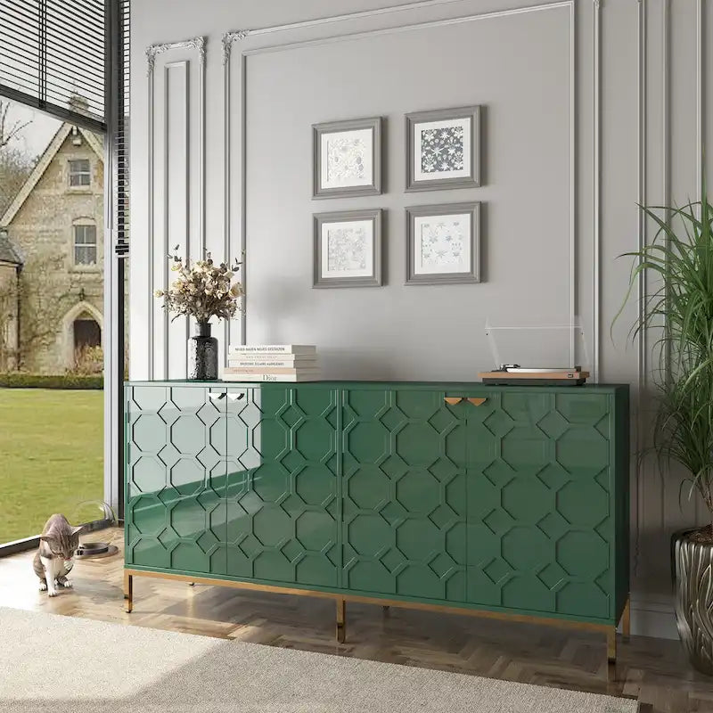 Meuble TV et buffet Clihome Storage, finition brillante