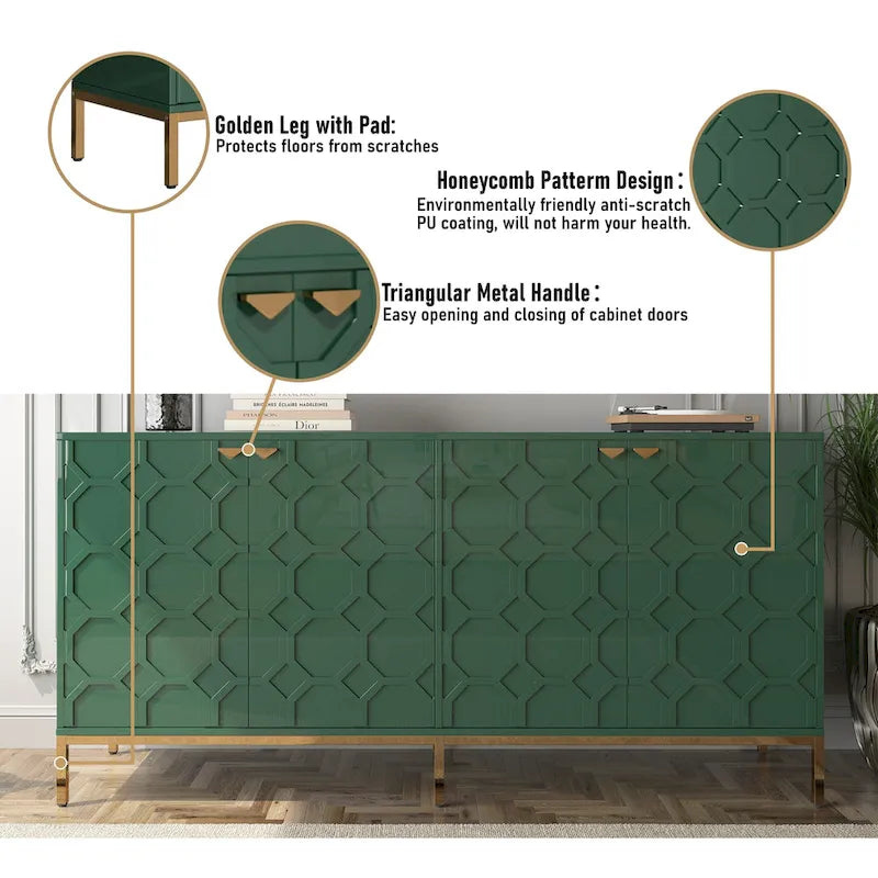 Meuble TV et buffet Clihome Storage, finition brillante