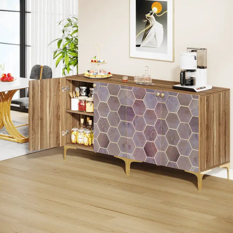 Buffet de salle à manger moderne avec rangement (lot de 2)