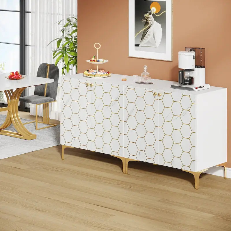 Buffet de salle à manger moderne avec rangement (lot de 2)