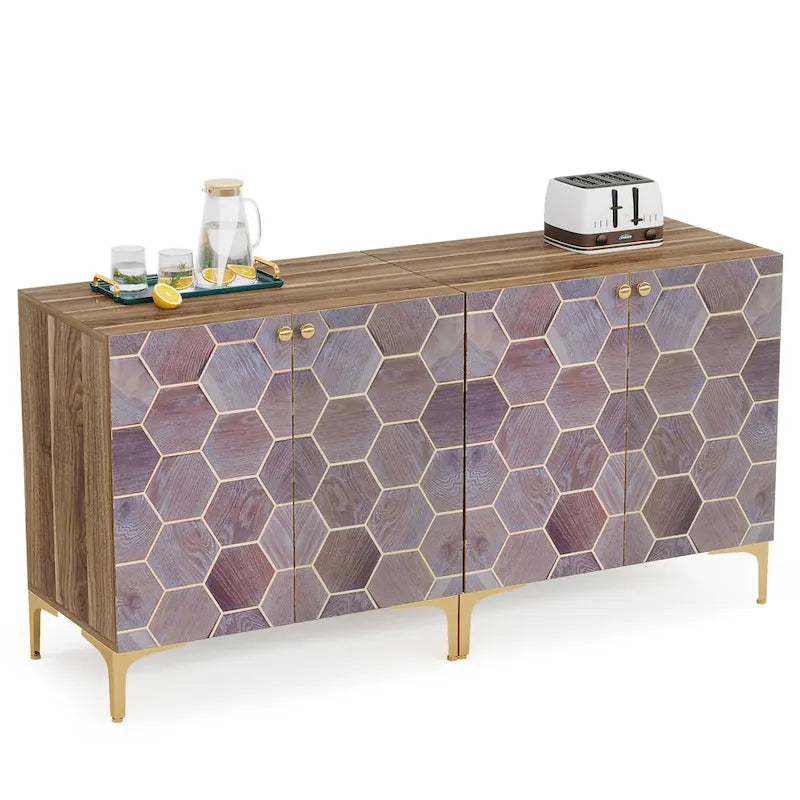 Buffet de salle à manger moderne avec rangement (lot de 2)