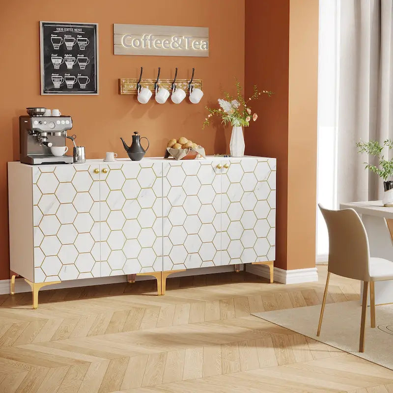 Buffet de salle à manger moderne avec rangement (lot de 2)