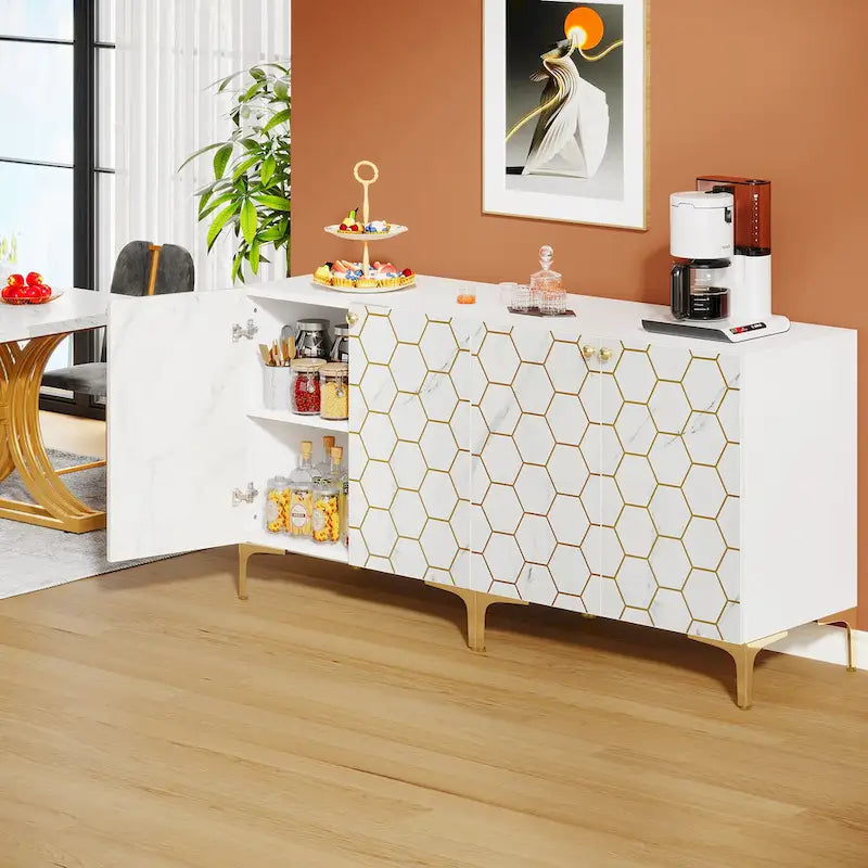 Buffet de salle à manger moderne avec rangement (lot de 2)