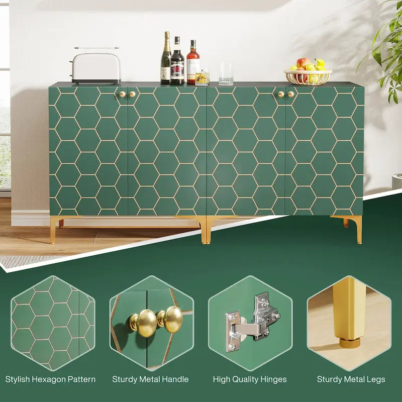 Buffet de salle à manger moderne avec rangement (lot de 2)