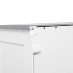 Meuble de salle de bain sur pied – Rangement pour le linge, 2 tiroirs et portes doubles