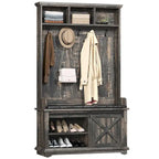 Porte-manteau Moasis avec banc à chaussures, organisateur de porte-manteau pour entrée et couloir