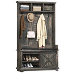 Porte-manteau Moasis avec banc à chaussures, organisateur de porte-manteau pour entrée et couloir