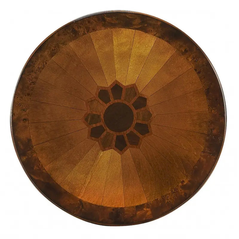 HomeRoots 24 Table d'appoint ronde en bois manufacturé frêne olive et marron moyen avec tiroir - 20