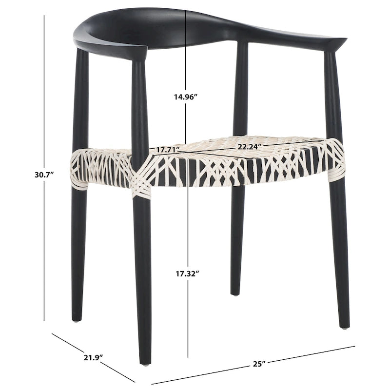 Chaise de salle à manger moderne avec accoudoirs – 63,5 cm L x 48,3 cm P x 78,7 cm H