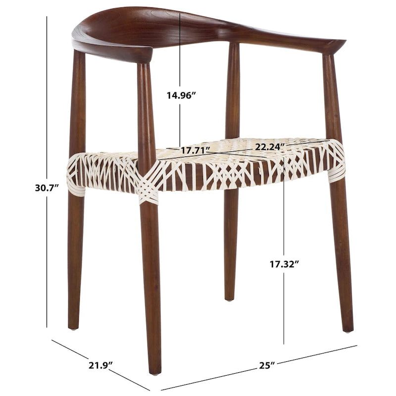 Chaise de salle à manger moderne avec accoudoirs – 63,5 cm L x 48,3 cm P x 78,7 cm H