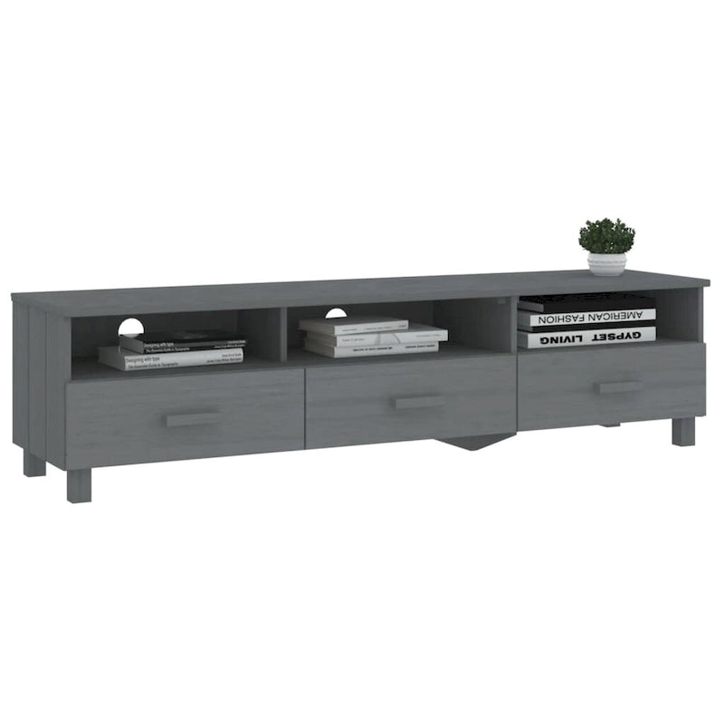 vidaXL Meuble TV Console Meuble TV Commode HAMAR en Bois de Pin Massif - 62.2x15.7x15.7