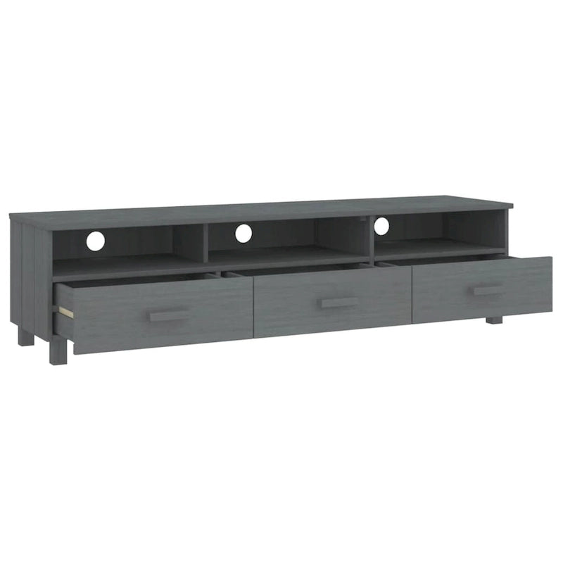 vidaXL Meuble TV Console Meuble TV Commode HAMAR en Bois de Pin Massif - 62.2x15.7x15.7