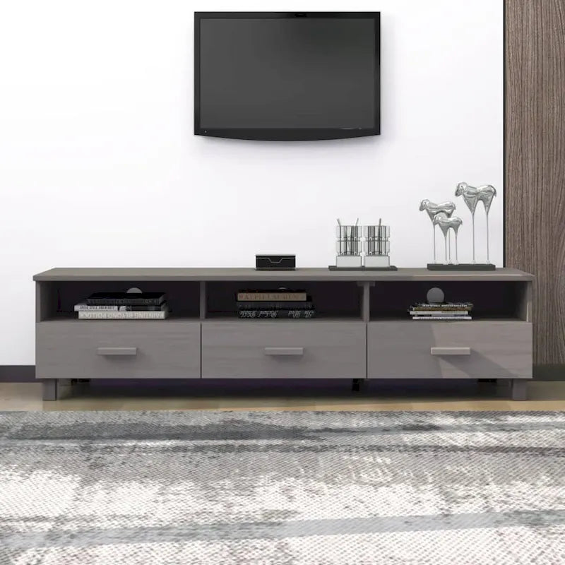 vidaXL Meuble TV Console Meuble TV Commode HAMAR en Bois de Pin Massif - 62.2x15.7x15.7