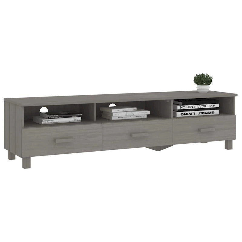 vidaXL Meuble TV Console Meuble TV Commode HAMAR en Bois de Pin Massif - 62.2x15.7x15.7