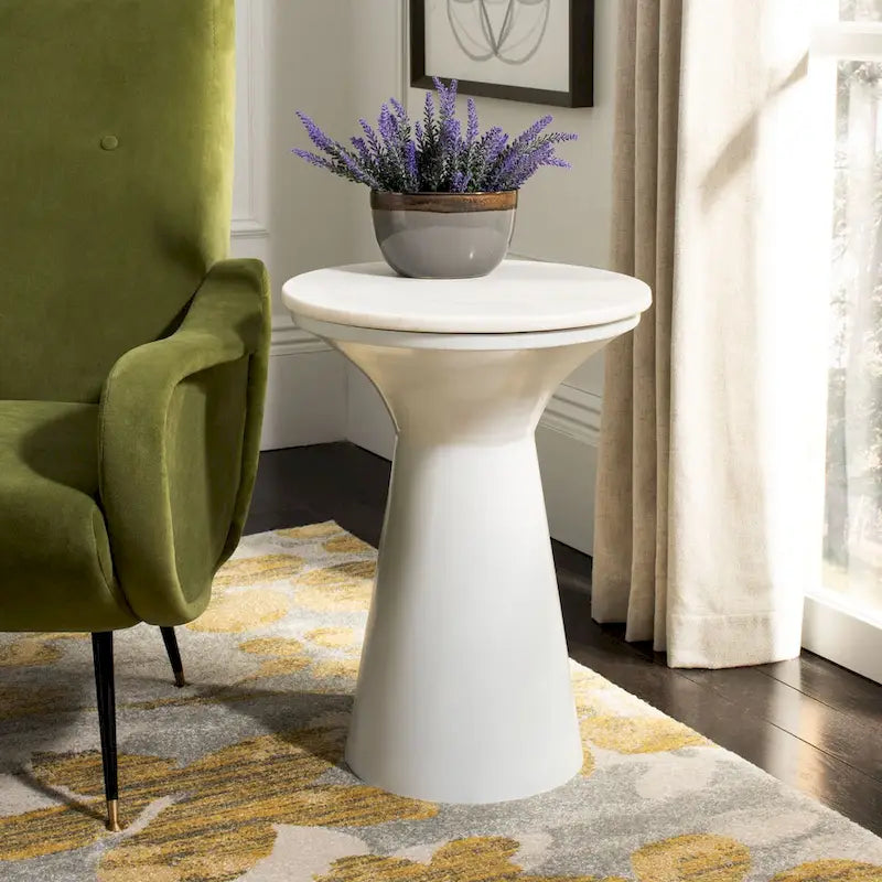 Table d'appoint piédestal Nevada – Table d'appoint d'appoint de 16"L x 16"P x 22"H