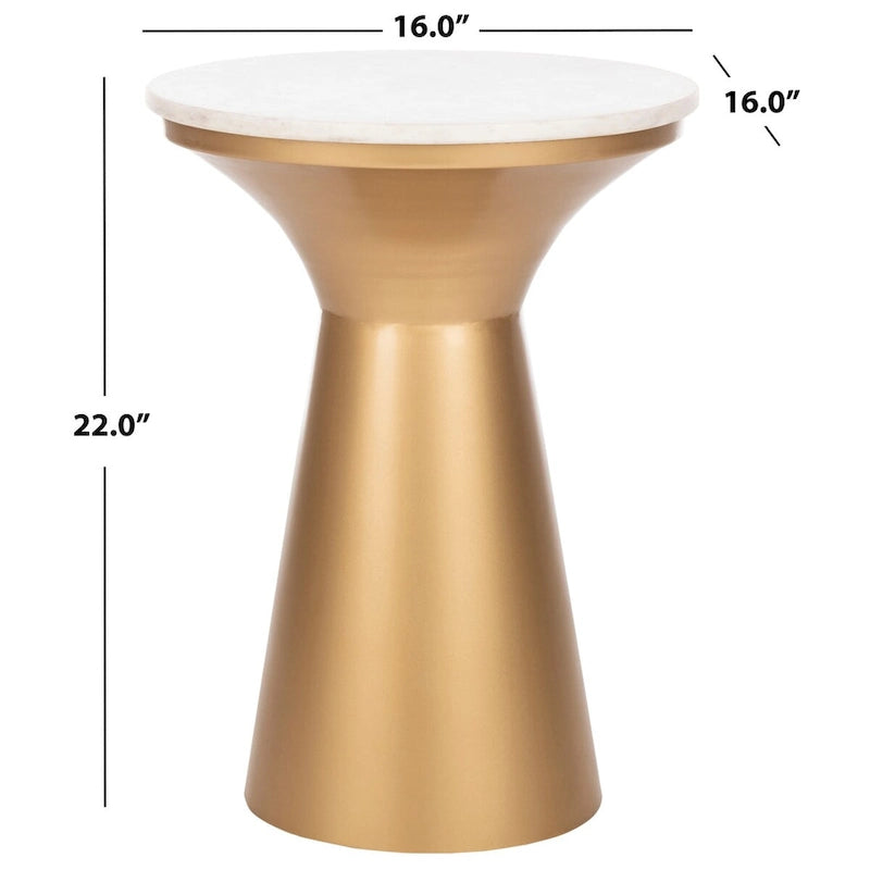 Table d'appoint piédestal Nevada – Table d'appoint d'appoint de 16"L x 16"P x 22"H