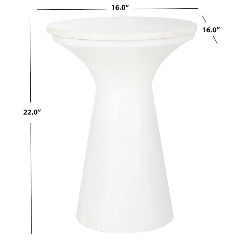 Table d'appoint piédestal Nevada – Table d'appoint d'appoint de 16"L x 16"P x 22"H