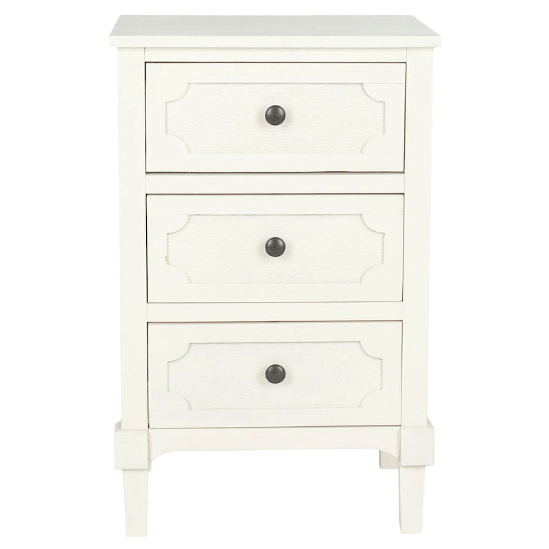 Commode latérale de rangement Dinah Grey à 3 tiroirs – 17"L x 13"P x 26"H