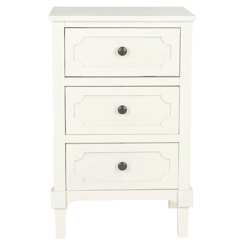 Commode latérale de rangement Dinah Grey à 3 tiroirs – 17"L x 13"P x 26"H