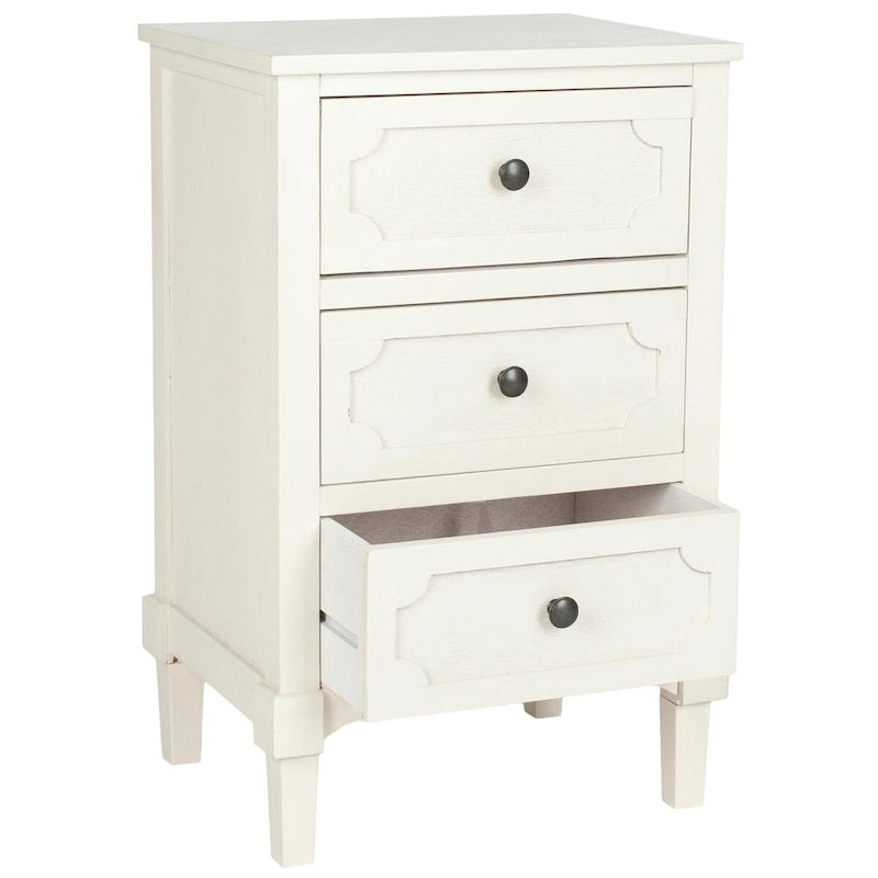Commode latérale de rangement Dinah Grey à 3 tiroirs – 17"L x 13"P x 26"H