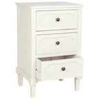 Commode latérale de rangement Dinah Grey à 3 tiroirs – 17"L x 13"P x 26"H