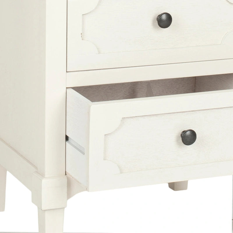 Commode latérale de rangement Dinah Grey à 3 tiroirs – 17"L x 13"P x 26"H