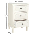 Commode latérale de rangement Dinah Grey à 3 tiroirs – 17"L x 13"P x 26"H