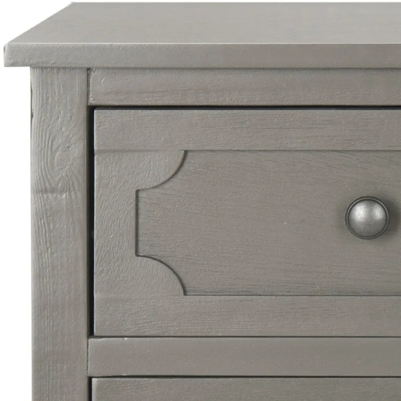 Commode latérale de rangement Dinah Grey à 3 tiroirs – 17"L x 13"P x 26"H