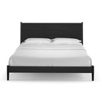 Lit double (King size) scandinave – Tête de lit à panneaux et lattes en bois, 3 finitions
