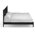 Lit double (King size) scandinave – Tête de lit à panneaux et lattes en bois, 3 finitions