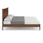 Lit double (King size) scandinave – Tête de lit à panneaux et lattes en bois, 3 finitions