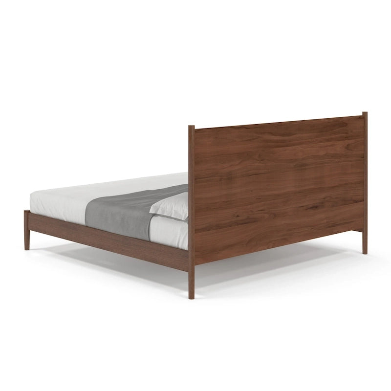 Lit double (King size) scandinave – Tête de lit à panneaux et lattes en bois, 3 finitions