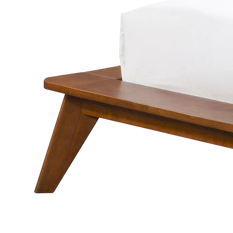 Lit plateforme bas Mid-Century Modern Boucle Wingback