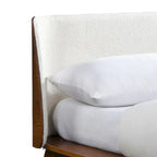 Lit plateforme bas Mid-Century Modern Boucle Wingback