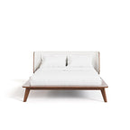 Lit plateforme bas Mid-Century Modern Boucle Wingback