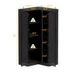 Ensemble d'armoires-penderies avec portes en verre noir, bandeaux lumineux et armoire de rangement