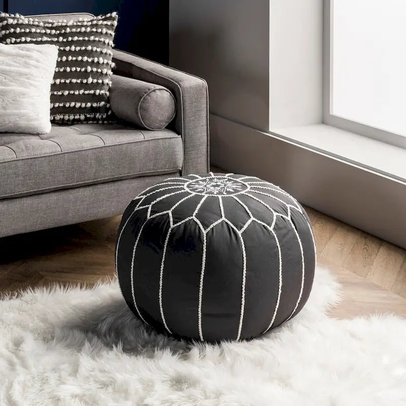 Pouf ottoman Nuloom en coton classique marocain