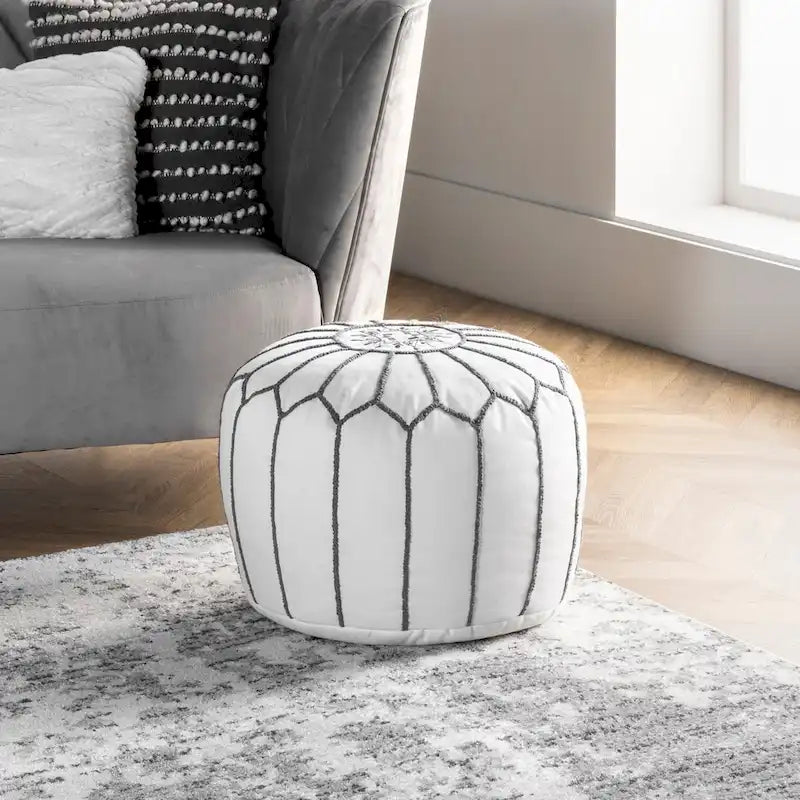 Pouf ottoman Nuloom en coton classique marocain