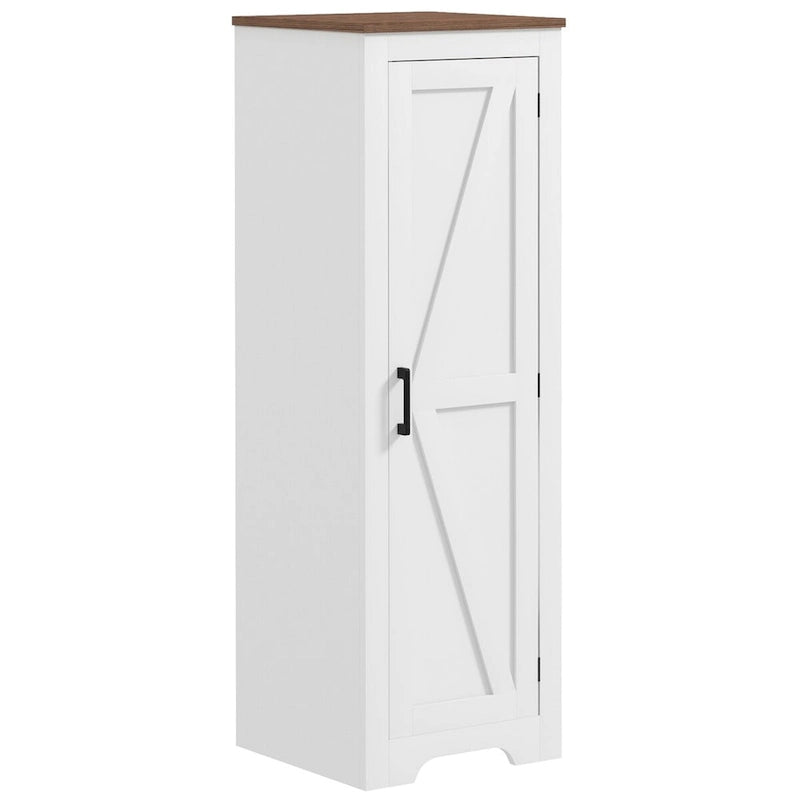 Meuble de rangement de style ferme HOMCOM avec étagère réglable, meuble de rangement de salle de bain compact à porte coulissante unique pour salon