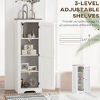 Meuble de rangement de style ferme HOMCOM avec étagère réglable, meuble de rangement de salle de bain compact à porte coulissante unique pour salon