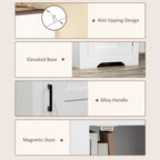 Meuble de rangement de style ferme HOMCOM avec étagère réglable, meuble de rangement de salle de bain compact à porte coulissante unique pour salon