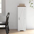 Meuble de rangement de style ferme HOMCOM avec étagère réglable, meuble de rangement de salle de bain compact à porte coulissante unique pour salon