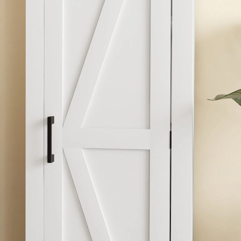 Meuble de rangement de style ferme HOMCOM avec étagère réglable, meuble de rangement de salle de bain compact à porte coulissante unique pour salon
