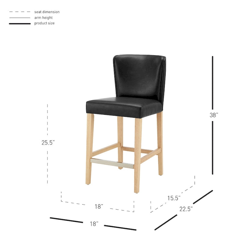 Tabouret de comptoir en similicuir Albie KD