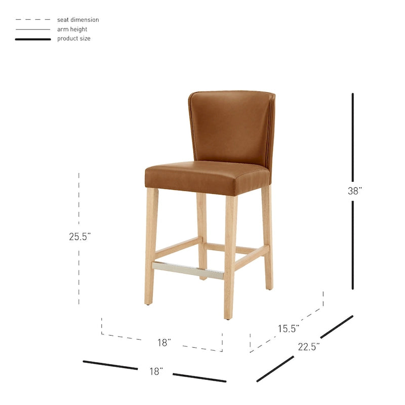 Tabouret de comptoir en similicuir Albie KD