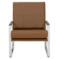Fauteuil d'appoint moderne Allure Metal & Blended Leather – Siège contemporain