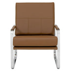 Fauteuil d'appoint moderne Allure Metal & Blended Leather – Siège contemporain