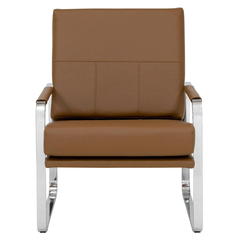 Fauteuil d'appoint moderne Allure Metal & Blended Leather – Siège contemporain