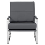 Fauteuil d'appoint moderne Allure Metal & Blended Leather – Siège contemporain