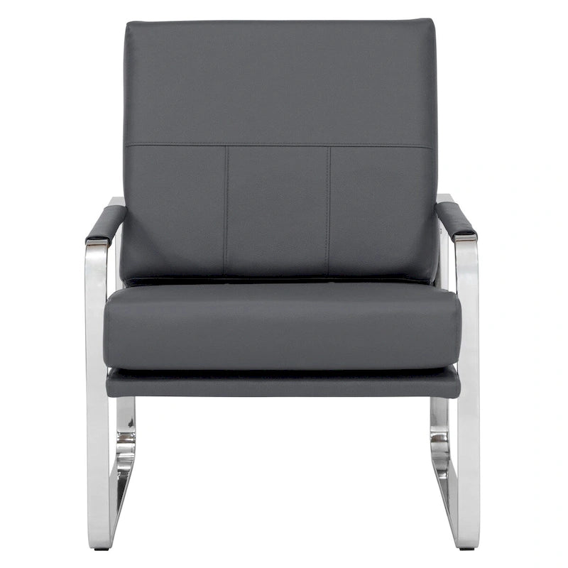 Fauteuil d'appoint moderne Allure Metal & Blended Leather – Siège contemporain